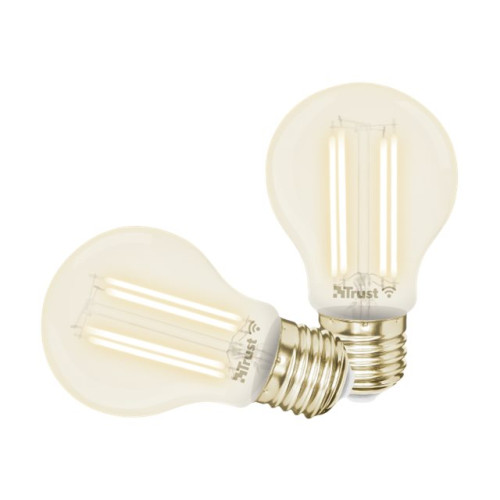 Trust Computer Products Trust Smart Home - LED-glödlampa med filament - E27 - vitt ljus - 1800-6500 K (paket om 2)