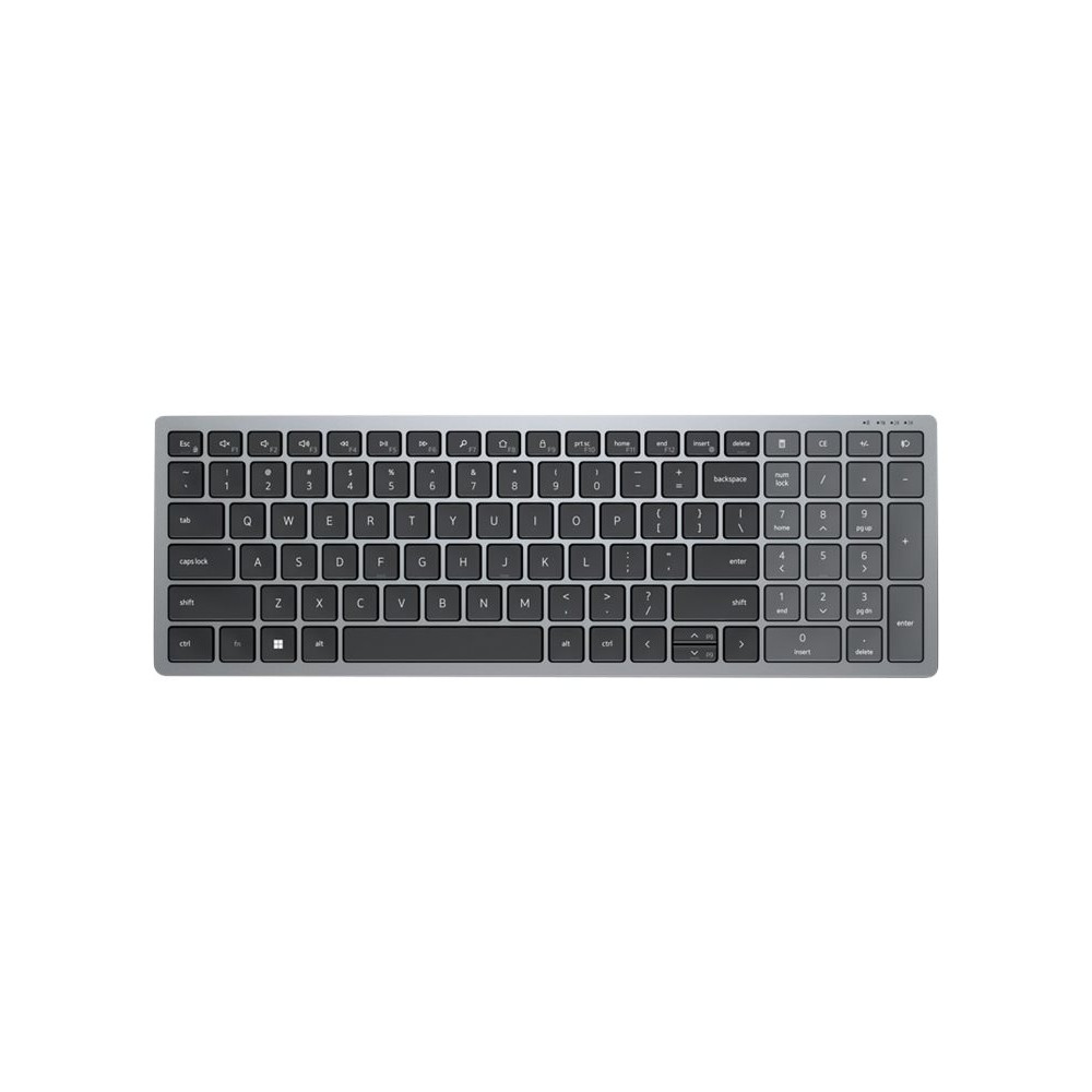 Produktbild för Dell KB740 - tangentbord - kompakt, flera enheter - QWERTY - hela norden - Titan gray Inmatningsenhet