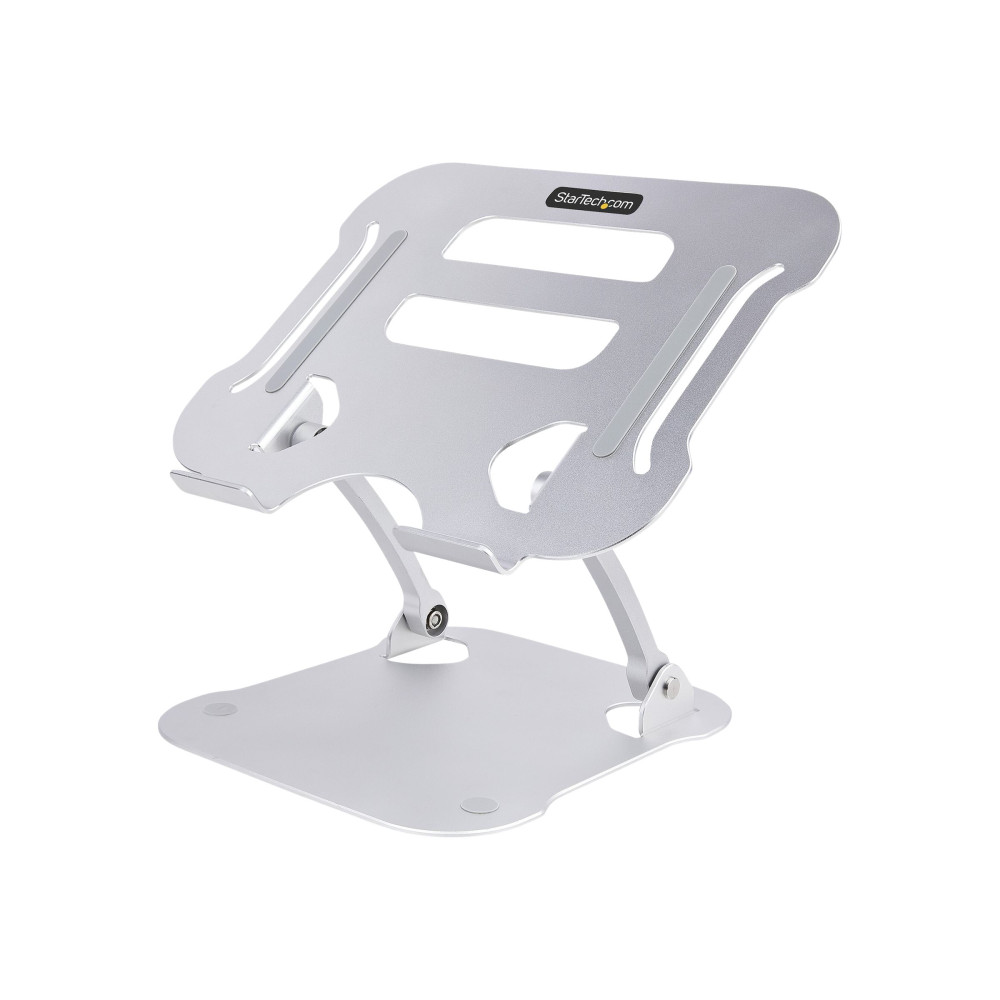 Produktbild för StarTech.com Laptop Stand for Desk, Ergonomic Laptop Stand Adjustable Height, Aluminum, Portable, Supports up to 22lb (10kg), Foldable Laptop Holder for Desk - Angled Notebook Computer Riser/Lift (ADJ-LAPTOP-RISER) - ställ för bärbar dator