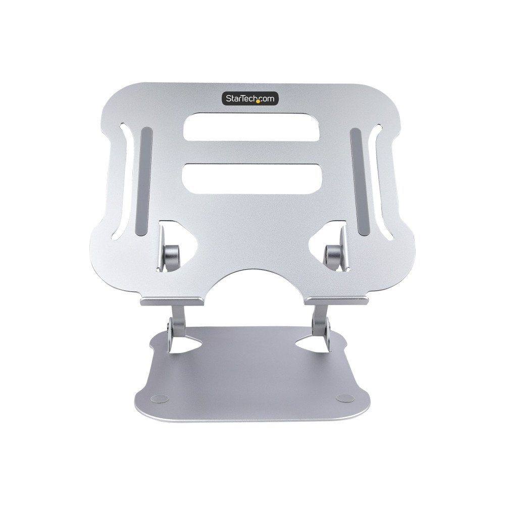 Produktbild för StarTech.com Laptop Stand for Desk, Ergonomic Laptop Stand Adjustable Height, Aluminum, Portable, Supports up to 22lb (10kg), Foldable Laptop Holder for Desk - Angled Notebook Computer Riser/Lift (ADJ-LAPTOP-RISER) - ställ för bärbar dator