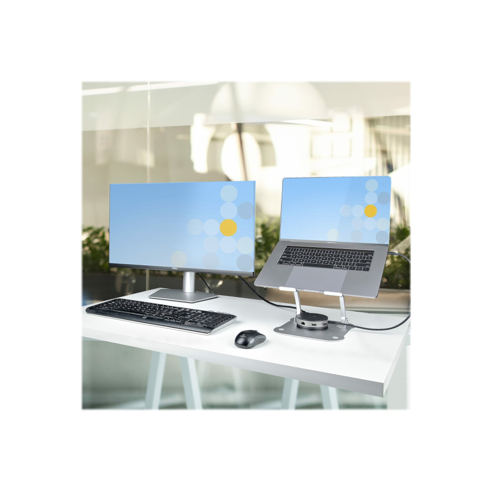 Produktbild för StarTech.com Laptop Stand for Desk, Ergonomic Laptop Stand Adjustable Height, Aluminum, Portable, Supports up to 22lb (10kg), Foldable Laptop Holder for Desk - Angled Notebook Computer Riser/Lift (ADJ-LAPTOP-RISER) - ställ för bärbar dator