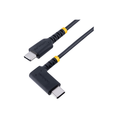 StarTech.com StarTech 3ft (1m) USB C Charging Cable Right Angle, 60W PD 3A, Heavy Duty Fast Charge USB-C Cable, USB 2.0 Type-C, Durable and Rugged Aramid Fiber, S20/iPad/Pixel - High Quality USB Charging Cord (R2CCR-1M-USB-CABLE) - USB typ C-kabel - USB-C till USB-C -