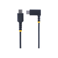 Produktbild för StarTech 3ft (1m) USB C Charging Cable Right Angle, 60W PD 3A, Heavy Duty Fast Charge USB-C Cable, USB 2.0 Type-C, Durable and Rugged Aramid Fiber, S20/iPad/Pixel - High Quality USB Charging Cord (R2CCR-1M-USB-CABLE) - USB typ C-kabel - USB-C till USB-C -