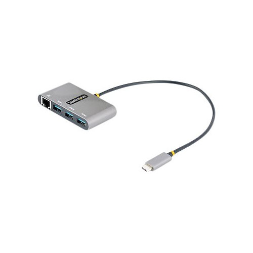StarTech.com StarTech.com 3-Port USB-C Hub with Ethernet, 3x USB-A Ports, Gigabit Ethernet, USB 3.0 5Gbps, Bus-Powered, USB Type-C Hub w/ GbE and 1ft/30cm Long Cable, Portable USB-C to USB-A Laptop Hub - USB Expansion Hub (HB30C3A1GEA2) - hubb - 3 portar