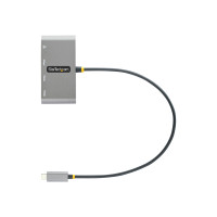 Produktbild för StarTech.com 3-Port USB-C Hub with Ethernet, 3x USB-A Ports, Gigabit Ethernet, USB 3.0 5Gbps, Bus-Powered, USB Type-C Hub w/ GbE and 1ft/30cm Long Cable, Portable USB-C to USB-A Laptop Hub - USB Expansion Hub (HB30C3A1GEA2) - hubb - 3 portar