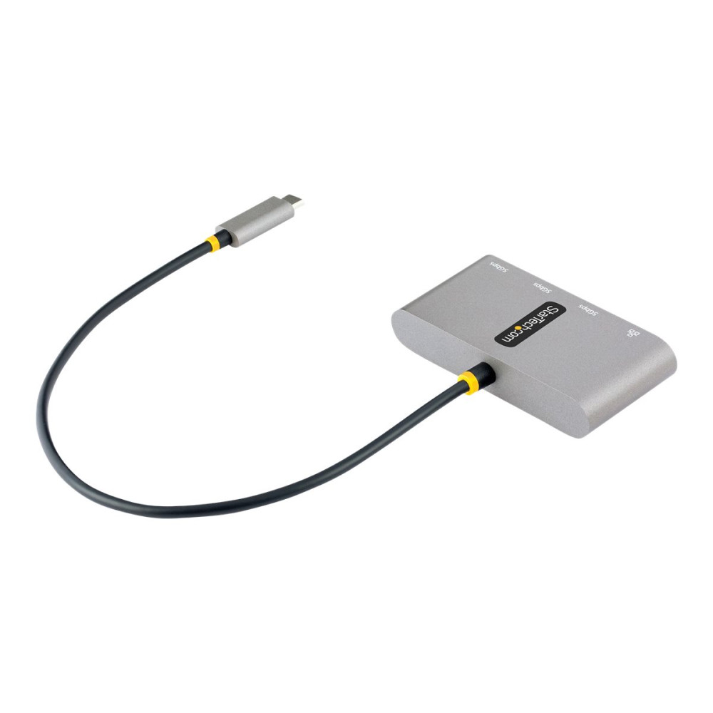 Produktbild för StarTech.com 3-Port USB-C Hub with Ethernet, 3x USB-A Ports, Gigabit Ethernet, USB 3.0 5Gbps, Bus-Powered, USB Type-C Hub w/ GbE and 1ft/30cm Long Cable, Portable USB-C to USB-A Laptop Hub - USB Expansion Hub (HB30C3A1GEA2) - hubb - 3 portar