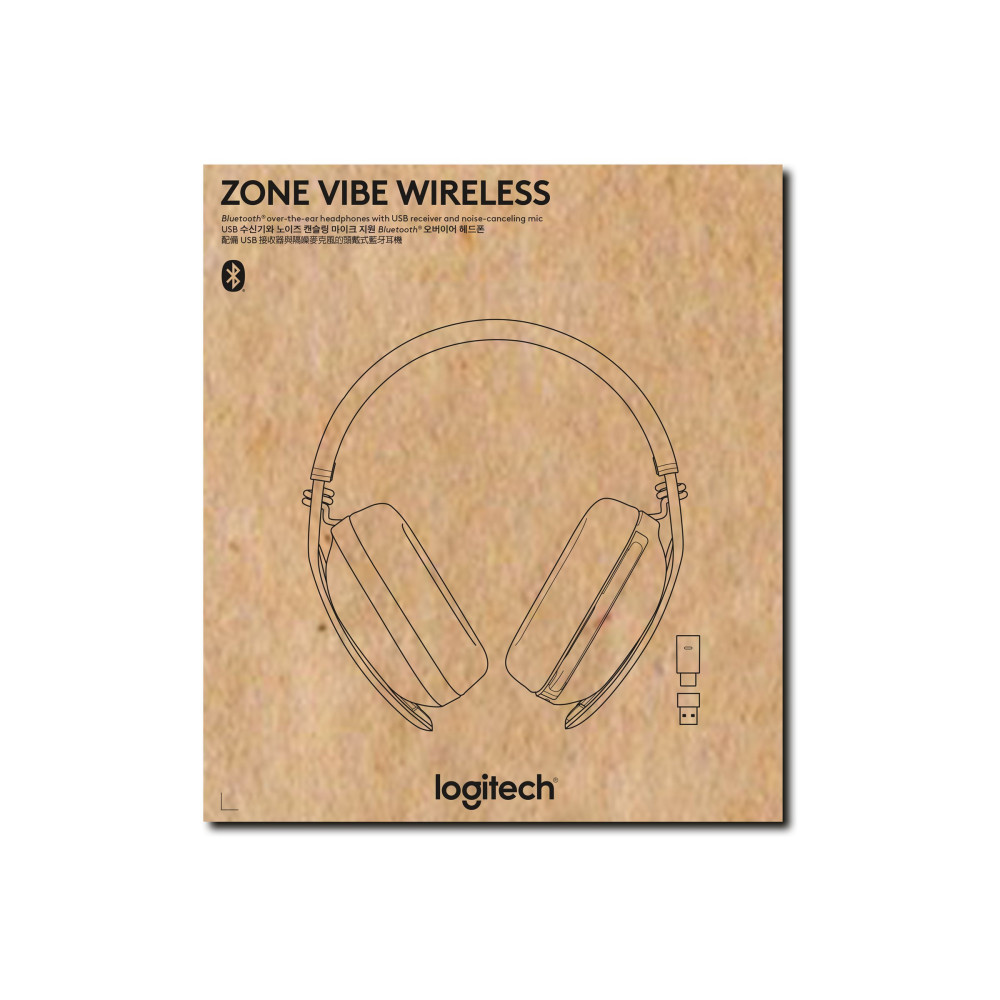 Produktbild för Logitech Zone Vibe Wireless - headset - USB-C via Bluetooth-adapter