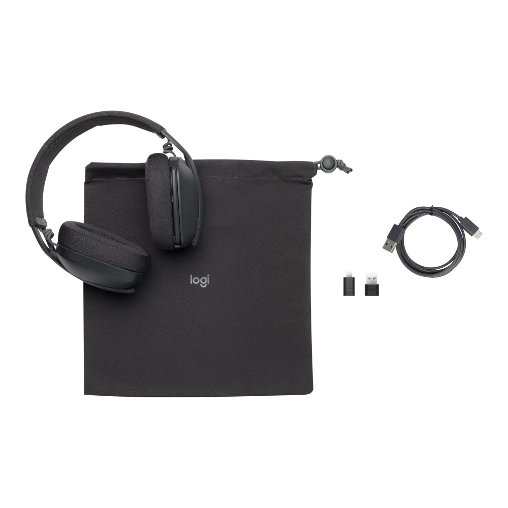 Produktbild för Logitech Zone Vibe Wireless - headset - USB-C via Bluetooth-adapter