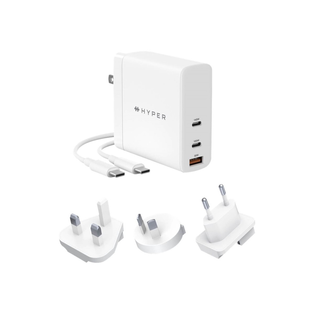 Produktbild för HyperJuice strömadapter - GaN-teknik - USB, 2 x USB-C - 140 watt