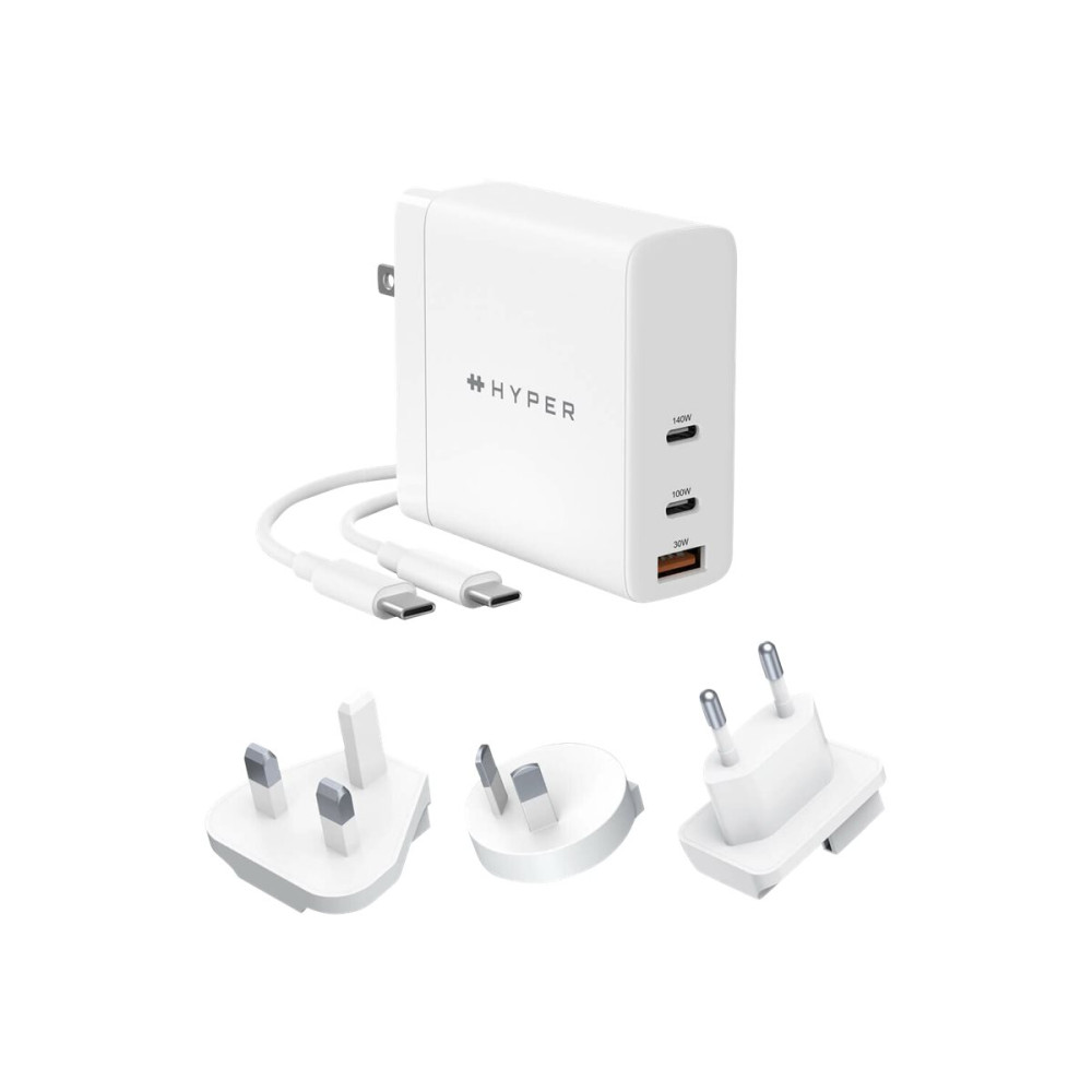 Produktbild för HyperJuice strömadapter - GaN-teknik - USB, 2 x USB-C - 140 watt