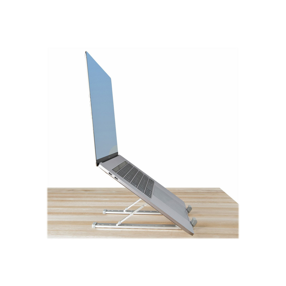 Produktbild för StarTech.com Foldable Laptop Riser Stand, Portable Height Adjustable Ergonomic Laptop Stand, Ventilated Aluminum Frame Supports 22lb (10Kg), Tilt/Raised/Angled Laptop/Tablet Stand, Collapsible Design - ställ för bärbar dator
