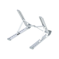 Produktbild för StarTech.com Foldable Laptop Riser Stand, Portable Height Adjustable Ergonomic Laptop Stand, Ventilated Aluminum Frame Supports 22lb (10Kg), Tilt/Raised/Angled Laptop/Tablet Stand, Collapsible Design - ställ för bärbar dator