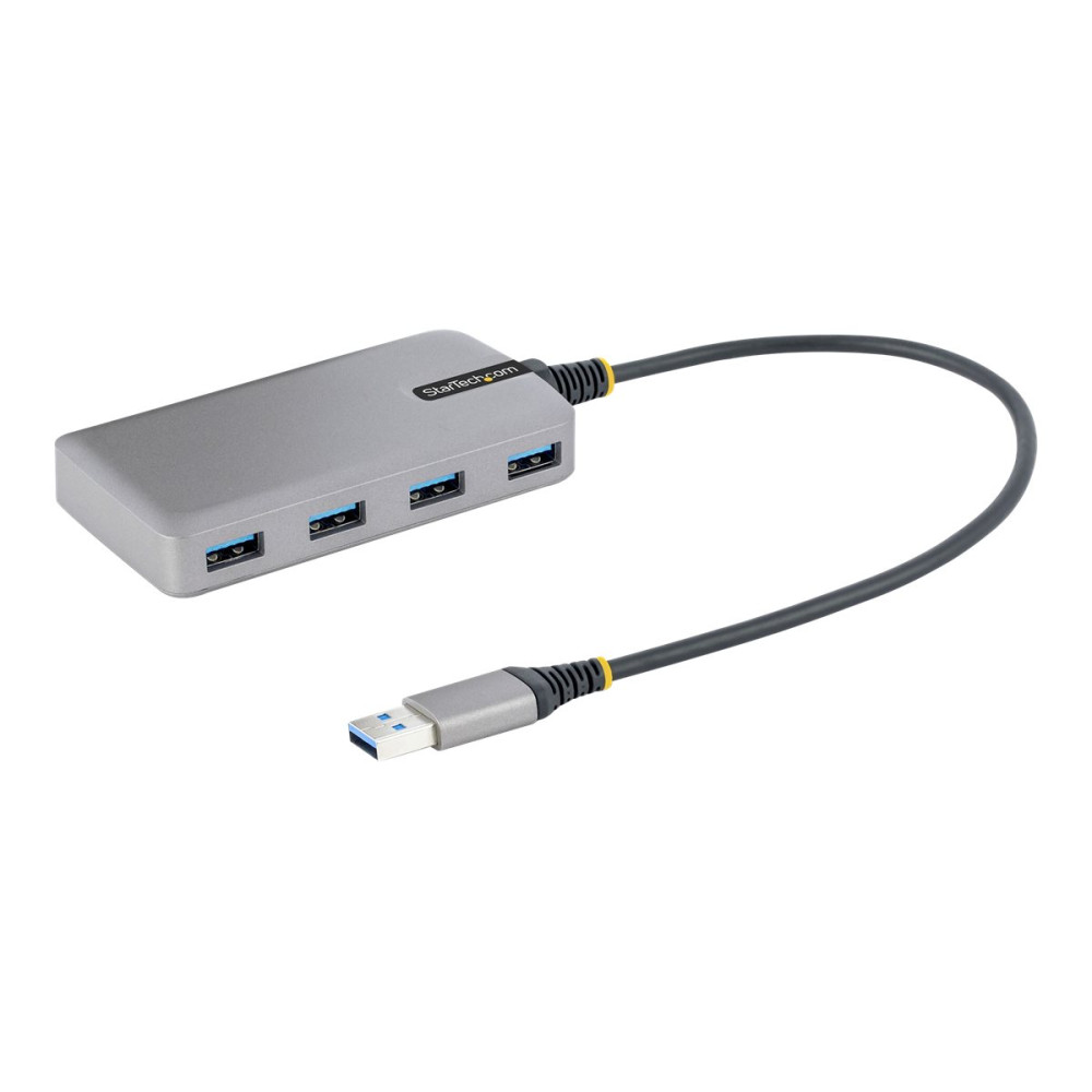 Produktbild för StarTech.com 4-Port USB Hub, USB 3.0 5Gbps, Bus Powered, USB-A to 4x USB-A Hub with Optional Auxiliary Power Input, Portable Desktop/Laptop USB Hub with 1ft (30cm) Attached Cable - USB Expansion Hub (5G4AB-USB-A-HUB) - hubb - 4 portar