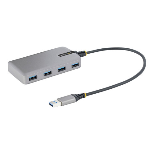 StarTech.com StarTech.com 4-Port USB Hub, USB 3.0 5Gbps, Bus Powered, USB-A to 4x USB-A Hub with Optional Auxiliary Power Input, Portable Desktop/Laptop USB Hub with 1ft (30cm) Attached Cable - USB Expansion Hub (5G4AB-USB-A-HUB) - hubb - 4 portar