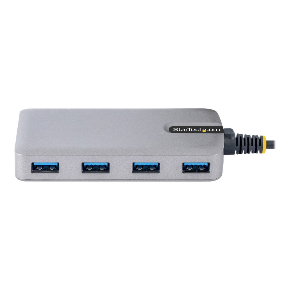 Produktbild för StarTech.com 4-Port USB Hub, USB 3.0 5Gbps, Bus Powered, USB-A to 4x USB-A Hub with Optional Auxiliary Power Input, Portable Desktop/Laptop USB Hub with 1ft (30cm) Attached Cable - USB Expansion Hub (5G4AB-USB-A-HUB) - hubb - 4 portar