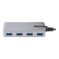 Produktbild för StarTech.com 4-Port USB Hub, USB 3.0 5Gbps, Bus Powered, USB-A to 4x USB-A Hub with Optional Auxiliary Power Input, Portable Desktop/Laptop USB Hub with 1ft (30cm) Attached Cable - USB Expansion Hub (5G4AB-USB-A-HUB) - hubb - 4 portar
