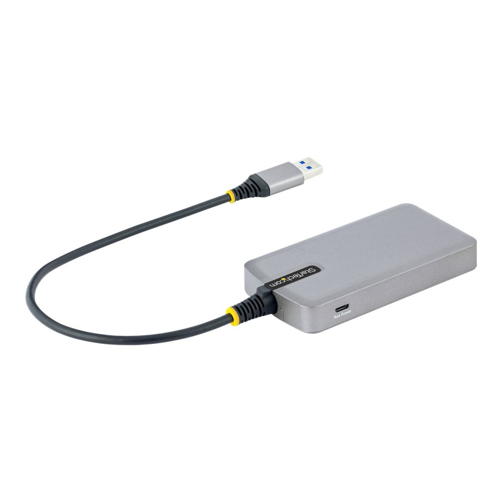 Produktbild för StarTech.com 4-Port USB Hub, USB 3.0 5Gbps, Bus Powered, USB-A to 4x USB-A Hub with Optional Auxiliary Power Input, Portable Desktop/Laptop USB Hub with 1ft (30cm) Attached Cable - USB Expansion Hub (5G4AB-USB-A-HUB) - hubb - 4 portar