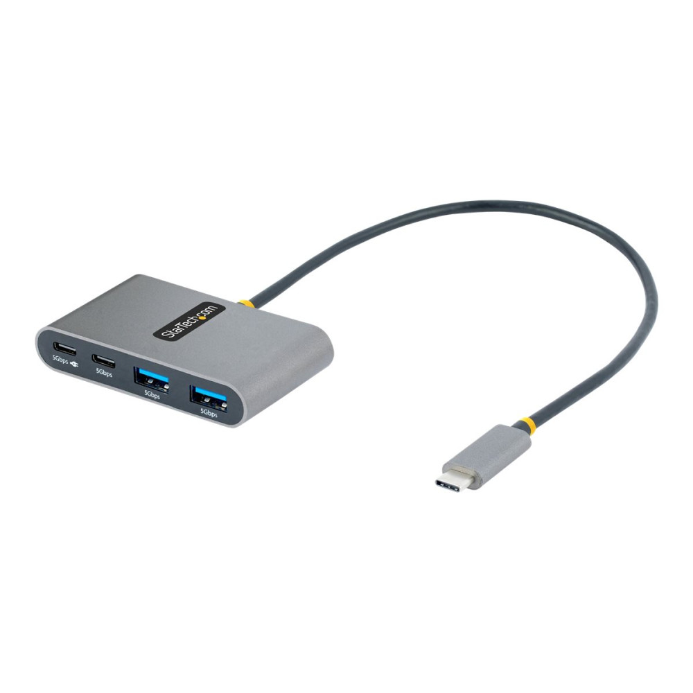 Produktbild för StarTech.com 4-Port USB-C Hub with 100W Power Delivery Pass-Through Charging, 2x USB-A + 2x USB-C, 5Gbps, USBC Hub w/ 1ft (30cm) Long Cable, Portable Laptop USB Type-C to USB-A/C Hub - USB 3.0 Expansion Hub (5G2A2CPDB-USB-C-HUB) - hubb - 4 portar