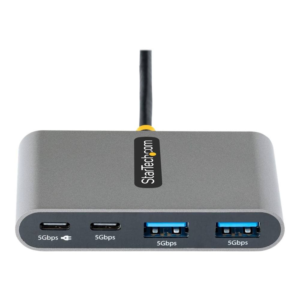 Produktbild för StarTech.com 4-Port USB-C Hub with 100W Power Delivery Pass-Through Charging, 2x USB-A + 2x USB-C, 5Gbps, USBC Hub w/ 1ft (30cm) Long Cable, Portable Laptop USB Type-C to USB-A/C Hub - USB 3.0 Expansion Hub (5G2A2CPDB-USB-C-HUB) - hubb - 4 portar