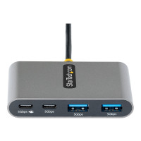 Produktbild för StarTech.com 4-Port USB-C Hub with 100W Power Delivery Pass-Through Charging, 2x USB-A + 2x USB-C, 5Gbps, USBC Hub w/ 1ft (30cm) Long Cable, Portable Laptop USB Type-C to USB-A/C Hub - USB 3.0 Expansion Hub (5G2A2CPDB-USB-C-HUB) - hubb - 4 portar