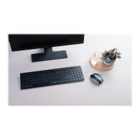 Produktbild för CHERRY KW 9100 SLIM - tangentbord - QWERTZ - tysk - svart, silver Inmatningsenhet