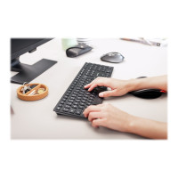 Produktbild för CHERRY KW 9100 SLIM - tangentbord - QWERTZ - tysk - svart, silver Inmatningsenhet