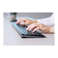 Produktbild för CHERRY KW 9100 SLIM - tangentbord - QWERTZ - tysk - svart, silver Inmatningsenhet