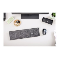 Produktbild för CHERRY KW 9100 SLIM - tangentbord - QWERTZ - tysk - svart, silver Inmatningsenhet