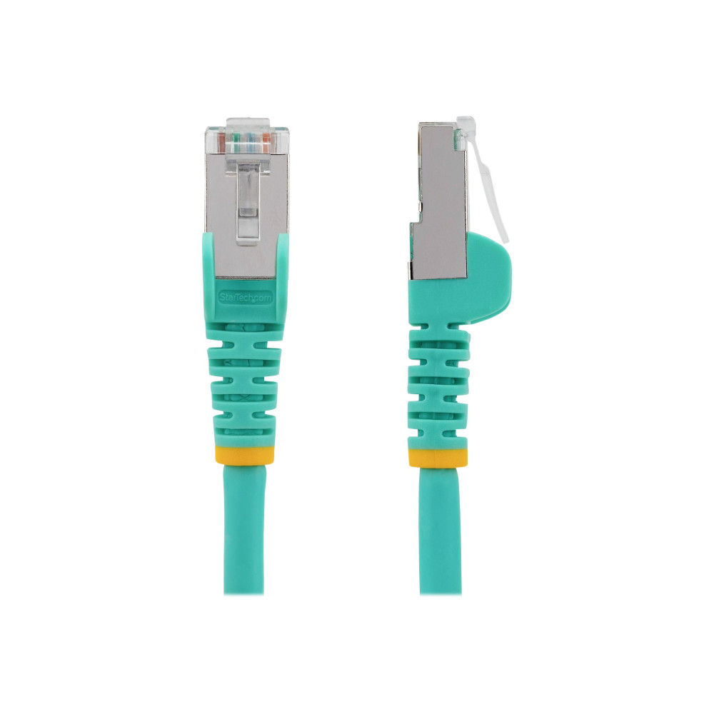 Produktbild för StarTech.com 1m CAT6a Ethernet Cable - Aqua - Low Smoke Zero Halogen (LSZH) - 10GbE 500MHz 100W PoE++ Snagless RJ-45 w/Strain Reliefs S/FTP Network Patch Cord - patch-kabel - 1 m - havsblå