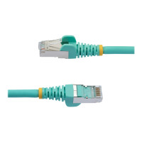 Produktbild för StarTech.com 1m CAT6a Ethernet Cable - Aqua - Low Smoke Zero Halogen (LSZH) - 10GbE 500MHz 100W PoE++ Snagless RJ-45 w/Strain Reliefs S/FTP Network Patch Cord - patch-kabel - 1 m - havsblå