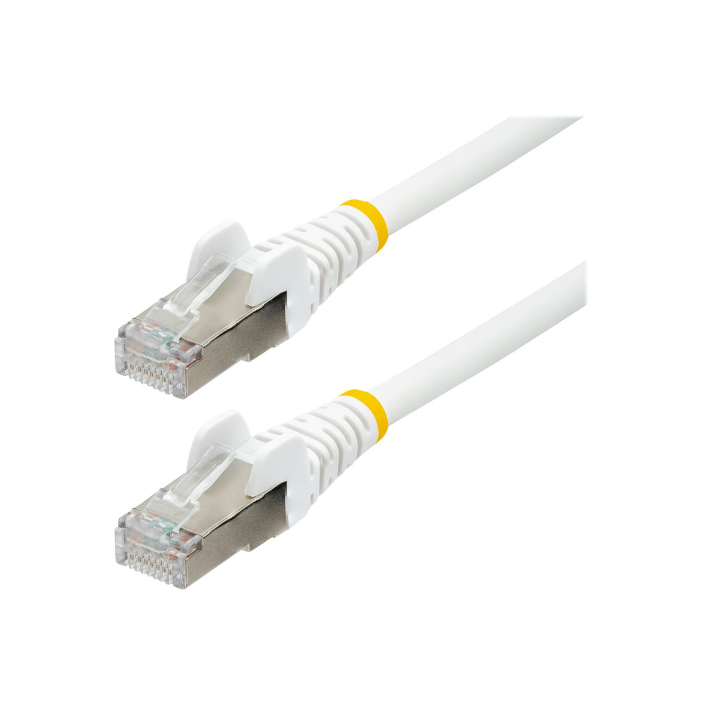Produktbild för StarTech.com 5m CAT6a Ethernet Cable - White - Low Smoke Zero Halogen (LSZH) - 10GbE 500MHz 100W PoE++ Snagless RJ-45 w/Strain Reliefs S/FTP Network Patch Cord - patch-kabel - 5 m - vit