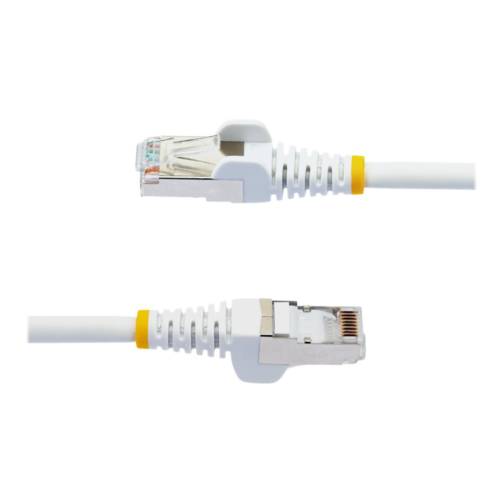 Produktbild för StarTech.com 5m CAT6a Ethernet Cable - White - Low Smoke Zero Halogen (LSZH) - 10GbE 500MHz 100W PoE++ Snagless RJ-45 w/Strain Reliefs S/FTP Network Patch Cord - patch-kabel - 5 m - vit