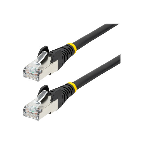 StarTech.com StarTech.com 1m CAT6a Ethernet Cable - Black - Low Smoke Zero Halogen (LSZH) - 10GbE 500MHz 100W PoE++ Snagless RJ-45 w/Strain Reliefs S/FTP Network Patch Cord - patch-kabel - 1 m - svart