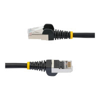 Produktbild för StarTech.com 1m CAT6a Ethernet Cable - Black - Low Smoke Zero Halogen (LSZH) - 10GbE 500MHz 100W PoE++ Snagless RJ-45 w/Strain Reliefs S/FTP Network Patch Cord - patch-kabel - 1 m - svart