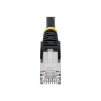 Produktbild för StarTech.com 1m CAT6a Ethernet Cable - Black - Low Smoke Zero Halogen (LSZH) - 10GbE 500MHz 100W PoE++ Snagless RJ-45 w/Strain Reliefs S/FTP Network Patch Cord - patch-kabel - 1 m - svart
