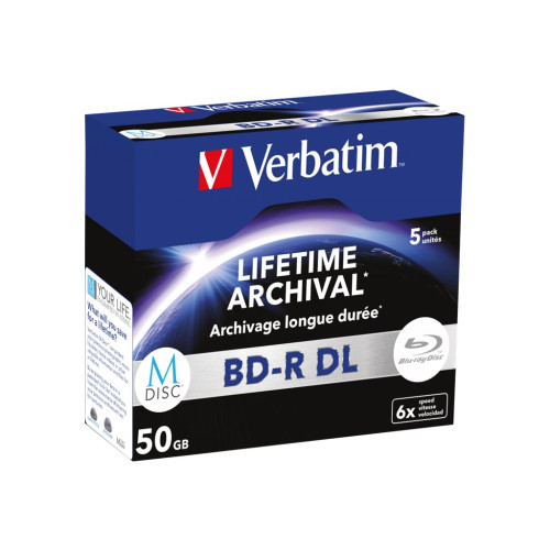 VERBATIM M-Disc - BD-R DL x 5 - 50 GB - lagringsmedier - DVD, Blu-Ray & VHS