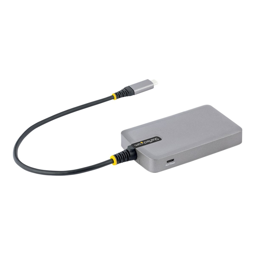 Produktbild för StarTech.com 3-Port USB-C Hub with Ethernet, 3x USB-A Ports, Gigabit Ethernet, USB 3.0 5Gbps, Bus-Powered, USB Type-C Hub w/GbE and 1ft/30cm Long Cable, Portable Laptop USB C Hub Adapter - USB Expansion Hub, RJ45 (5G3AGBB-USB-C-HUB) - hubb - 3 portar