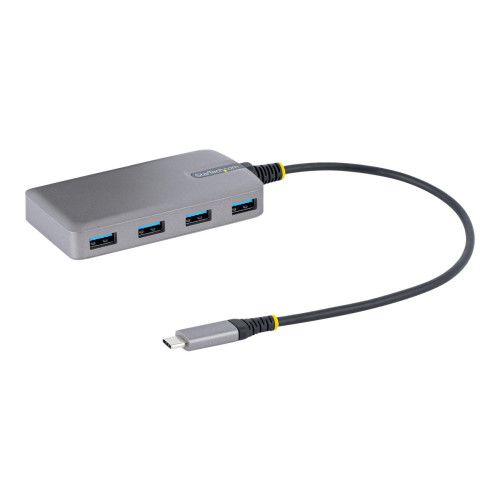 StarTech.com StarTech.com 4-Port USB-C Hub, USB 3.0 5Gbps, Bus Powered, USB Type-C to 4x USB-A Hub with Optional Auxiliary Power Input, Portable Desktop/Laptop USB Hub with 1ft (30cm) Attached Cable - USB Expansion Hub (5G4AB-USB-C-HUB) - hubb - 4 portar