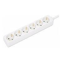 Produktbild för Manhattan Power Distribution Unit EU (2-pin), x6 gang/output, 2m cable, 16A, White, Extension Lead, PDU, Power Strip, Three Year Warranty - effektband - 3680 Watt