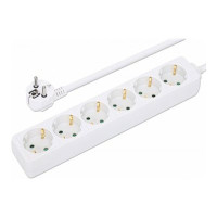 Produktbild för Manhattan Power Distribution Unit EU (2-pin), x6 gang/output, 2m cable, 16A, White, Extension Lead, PDU, Power Strip, Three Year Warranty - effektband - 3680 Watt