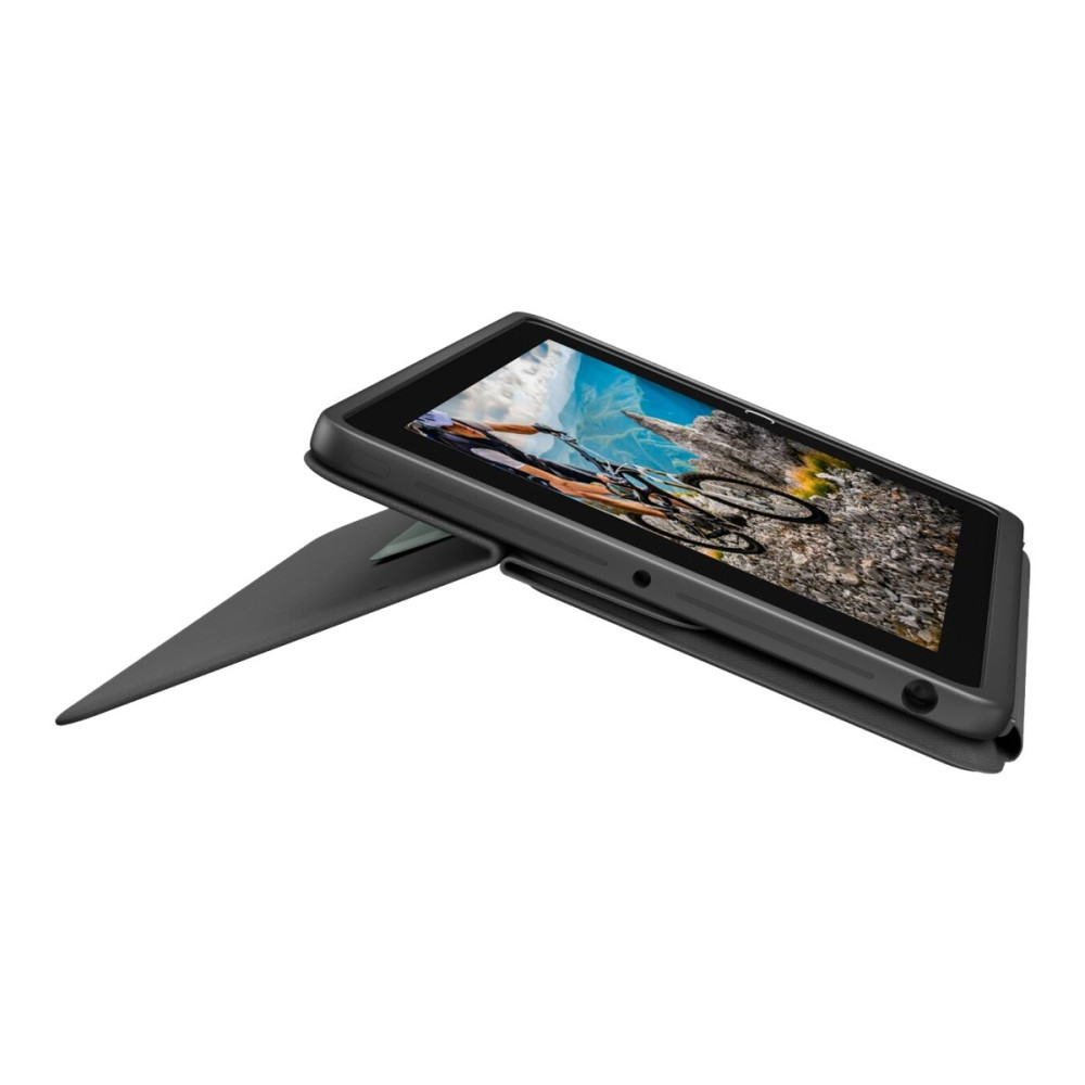 Produktbild för Logitech Rugged Folio - tangentbord och foliefodral - QWERTZ - tysk - grafit Inmatningsenhet