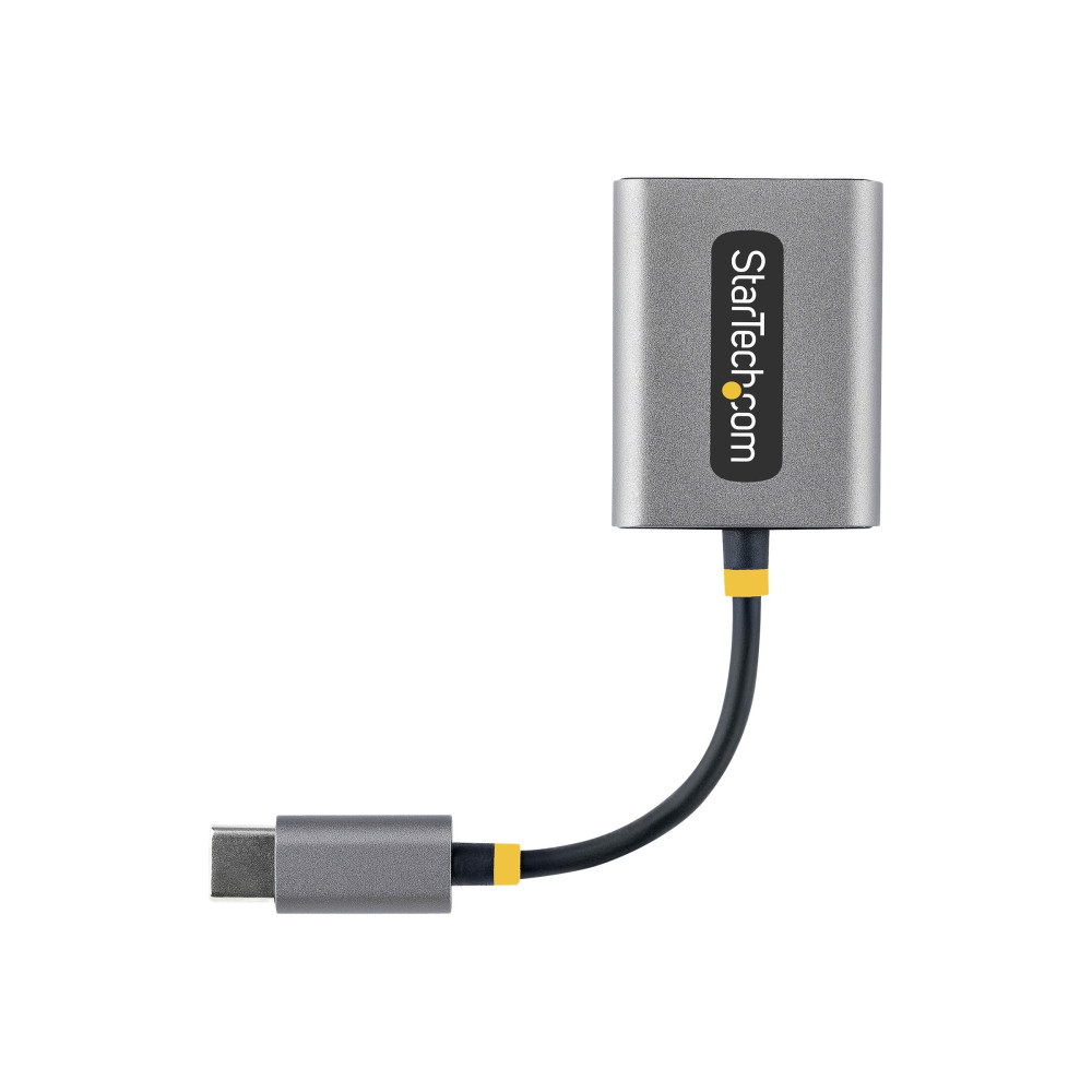 Produktbild för Startech USB-C Headphone Splitter, USB Type C Dual Headset Adapter w/Microphone Input, USB C to 3.5mm Adapter/Earphone Dongle, USB C to Audio Jack/Aux Output - Mic and Headset Controls, Built-in 24-bit DAC (USBC-AUDIO-SPLITTER) - ljudsplitter - 7 cm