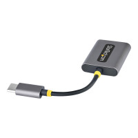 Produktbild för Startech USB-C Headphone Splitter, USB Type C Dual Headset Adapter w/Microphone Input, USB C to 3.5mm Adapter/Earphone Dongle, USB C to Audio Jack/Aux Output - Mic and Headset Controls, Built-in 24-bit DAC (USBC-AUDIO-SPLITTER) - ljudsplitter - 7 cm