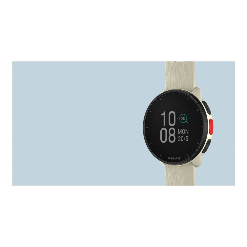 Produktbild för Polar Pacer smart klocka med band - 32 MB - cloudy white