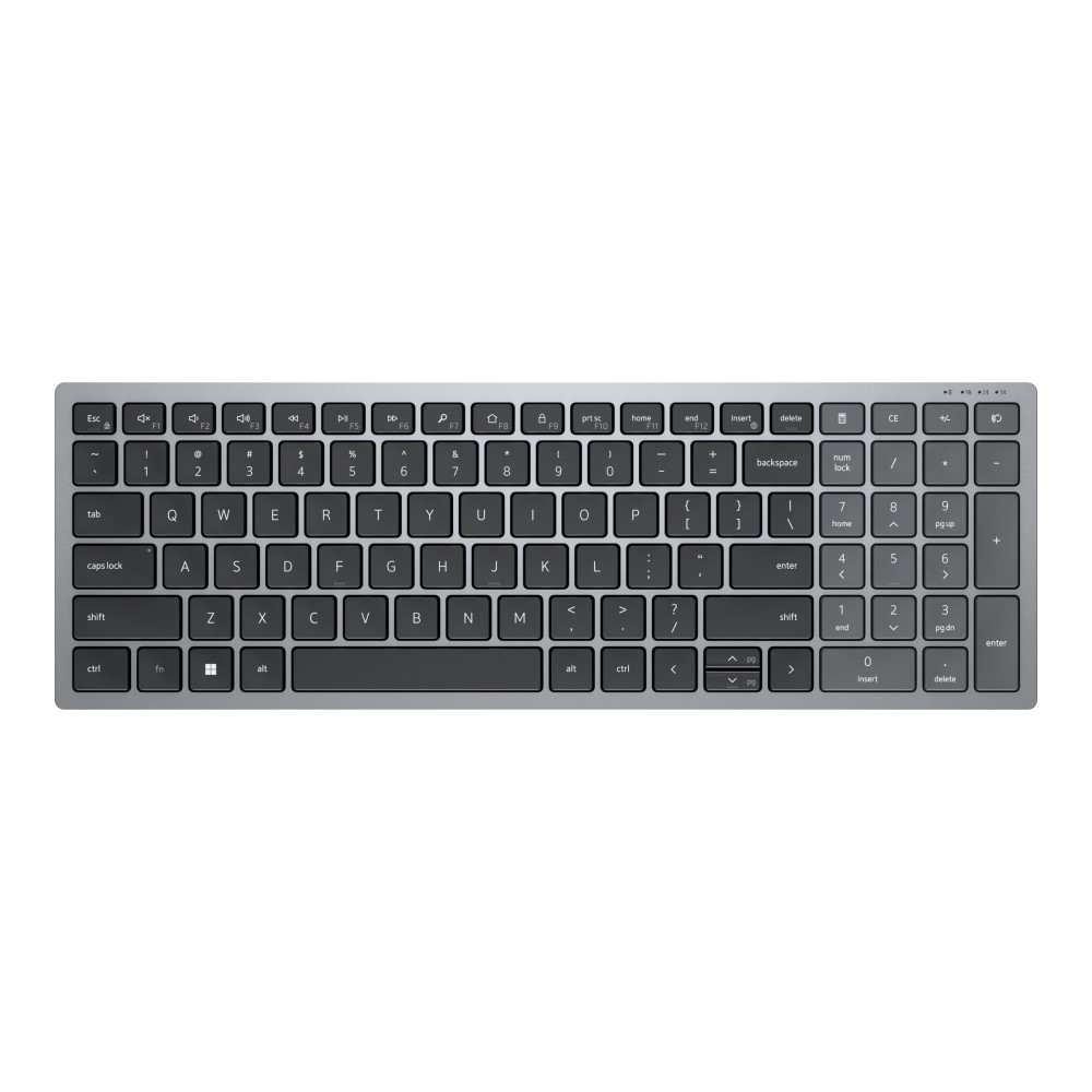 Produktbild för Dell Pro Plus Compact KB740 - tangentbord - kompakt - QWERTY - USA, internationellt - Titan gray Inmatningsenhet