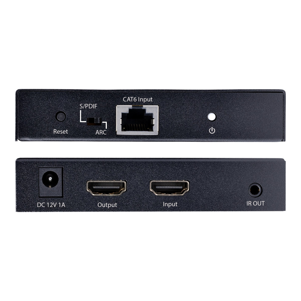 Produktbild för StarTech.com 4K HDMI Extender Over CAT5/CAT6 Cable, 4K 60Hz HDR Video Extender, Up to 230ft (70m), HDMI Over Ethernet Cable, S/PDIF Audio Out, HDMI Transmitter and Receiver Kit - Local Video Out, Power Over Cable (4K70IC-EXTEND-HDMI) - video/ljud/infraröd