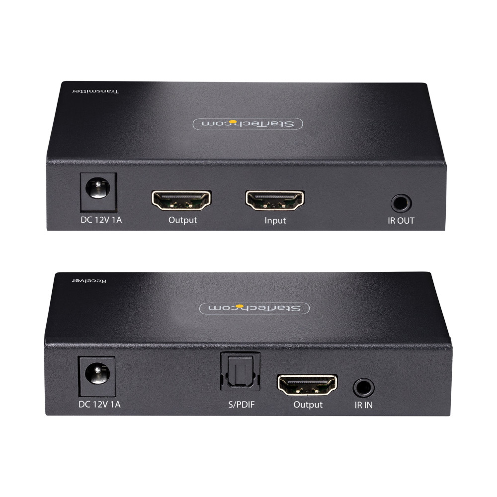 Produktbild för StarTech.com 4K HDMI Extender Over CAT5/CAT6 Cable, 4K 60Hz HDR Video Extender, Up to 230ft (70m), HDMI Over Ethernet Cable, S/PDIF Audio Out, HDMI Transmitter and Receiver Kit - Local Video Out, Power Over Cable (4K70IC-EXTEND-HDMI) - video/ljud/infraröd