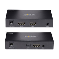 Produktbild för StarTech.com 4K HDMI Extender Over CAT5/CAT6 Cable, 4K 60Hz HDR Video Extender, Up to 230ft (70m), HDMI Over Ethernet Cable, S/PDIF Audio Out, HDMI Transmitter and Receiver Kit - Local Video Out, Power Over Cable (4K70IC-EXTEND-HDMI) - video/ljud/infraröd