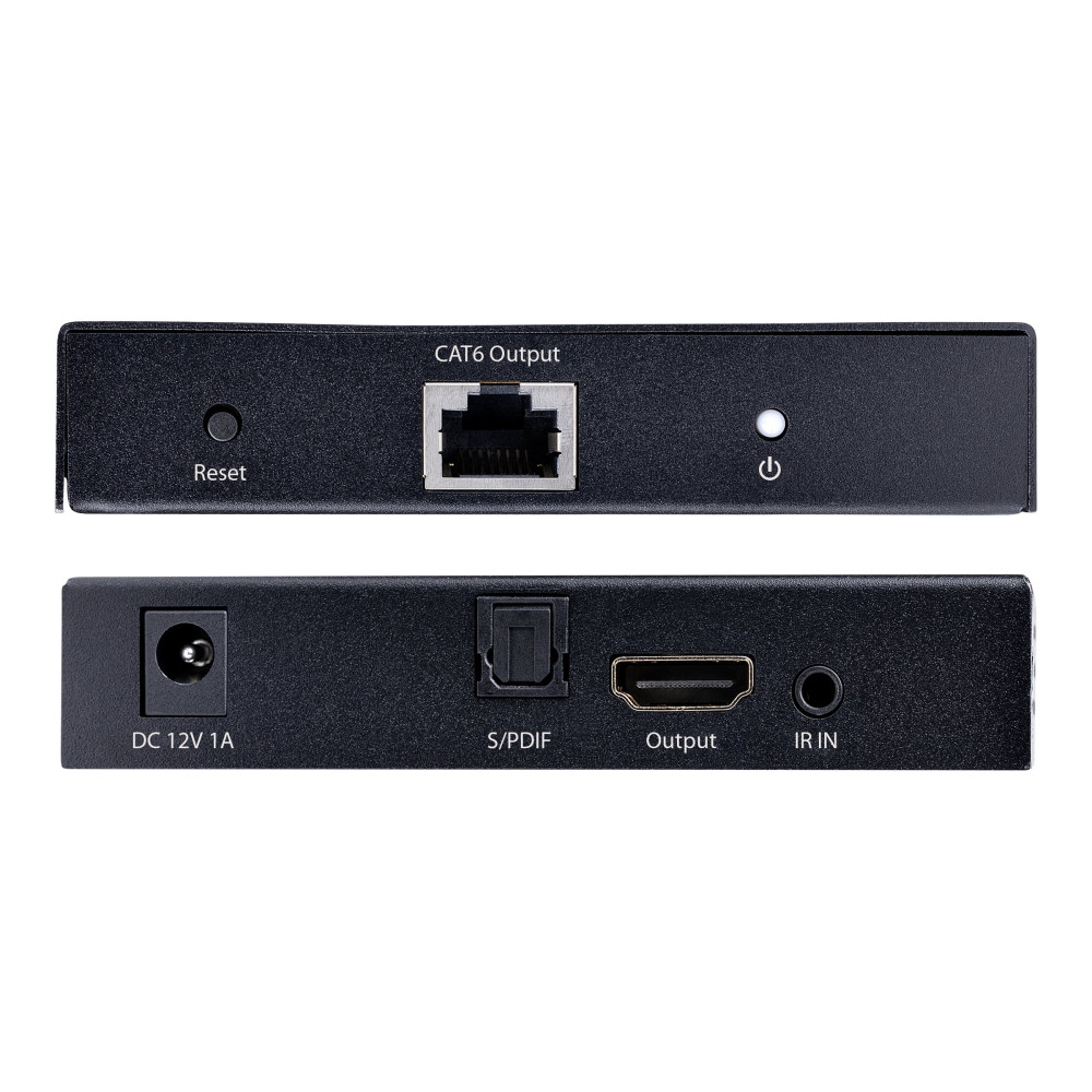Produktbild för StarTech.com 4K HDMI Extender Over CAT5/CAT6 Cable, 4K 60Hz HDR Video Extender, Up to 230ft (70m), HDMI Over Ethernet Cable, S/PDIF Audio Out, HDMI Transmitter and Receiver Kit - Local Video Out, Power Over Cable (4K70IC-EXTEND-HDMI) - video/ljud/infraröd