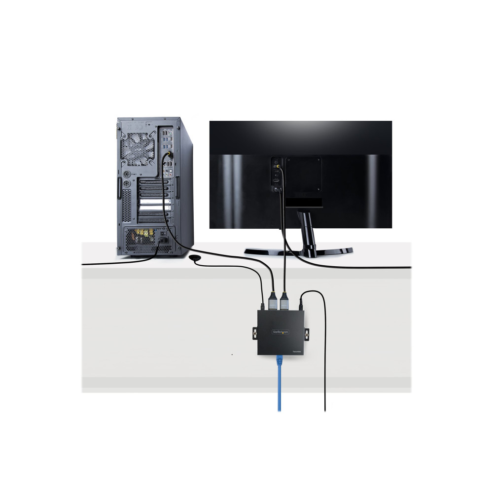 Produktbild för StarTech.com 4K HDMI Extender Over CAT5/CAT6 Cable, 4K 60Hz HDR Video Extender, Up to 230ft (70m), HDMI Over Ethernet Cable, S/PDIF Audio Out, HDMI Transmitter and Receiver Kit - Local Video Out, Power Over Cable (4K70IC-EXTEND-HDMI) - video/ljud/infraröd